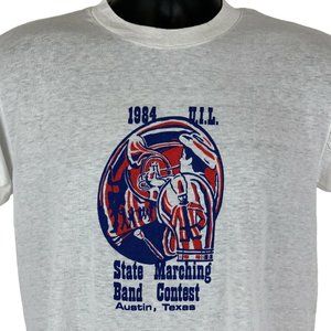UIL Texas Marching Band Contest Vintage 80s T Shirt Austin 1984 USA Made Medium